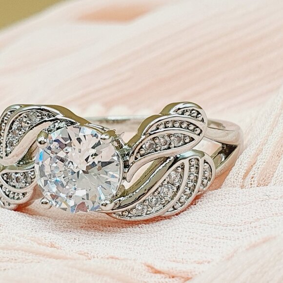 💎 Lovely Layer Stackable Zircon Angel Wings Wedding Rings for Women, INDN8… - Picture 6 of 6